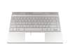 4600EF0D0001 teclado incl. topcase original HP DE (alemán) plateado/plateado con retroiluminacion