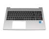 48X8QTATP40 teclado incl. topcase original HP DE (alemán) negro/plateado con retroiluminacion