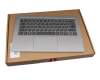 5CB0Q09675 teclado incl. topcase original Lenovo DE (alemán) gris/plateado con retroiluminacion