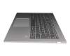 5CB0Q09675 teclado incl. topcase original Lenovo DE (alemán) gris/plateado con retroiluminacion