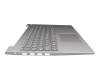 5CB1D02073 teclado incl. topcase original Lenovo DE (alemán) gris/plateado Huella dactilar