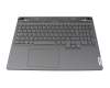 5CB1L56029 teclado incl. topcase original Lenovo DE (alemán) gris/canaso con retroiluminacion