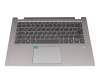 6620329179 teclado incl. topcase original Lenovo DE (alemán) gris/plateado con retroiluminacion