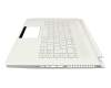 6B.C4HN1.009 teclado incl. topcase original Acer DE (alemán) blanco/blanco con retroiluminacion