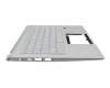 6BAB1N2001 teclado incl. topcase original Acer US (Inglés) plateado/plateado con retroiluminacion