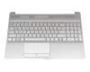 7H2250 teclado incl. topcase original HP DE (alemán) plateado/plateado