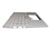 90NB0PD6-R31GE0 teclado incl. topcase original Asus DE (alemán) blanco/plateado con retroiluminacion