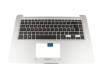 9Z.NDXBQ.40G teclado incl. topcase original Darfon DE (alemán) negro/plateado con retroiluminacion