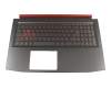 ACM16B66D0 teclado incl. topcase original Acer DE (alemán) negro/rojo/negro con retroiluminacion (Nvidia 1050)