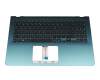 AEXKJG01110 teclado incl. topcase original Asus DE (alemán) negro/turquesa con retroiluminacion