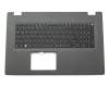 AEZRTG00010 teclado incl. topcase original Acer DE (alemán) negro/canaso