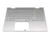 AM2UU000640 teclado incl. topcase original HP DE (alemán) plateado/plateado con retroiluminacion (DSC)