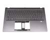 AM3KD000800-SSH3 teclado incl. topcase original Acer DE (alemán) gris/canaso con retroiluminacion