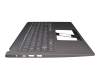 AM3KD000800-SSH3 teclado incl. topcase original Acer DE (alemán) gris/canaso con retroiluminacion