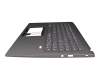 AM3KD000800-SSH3 teclado incl. topcase original Acer DE (alemán) gris/canaso con retroiluminacion