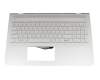 HPM16M73D0J920 teclado incl. topcase original Chicony DE (alemán) plateado/plateado con retroiluminacion