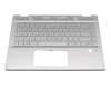 L47858-041 teclado incl. topcase original HP DE (alemán) plateado/plateado con retroiluminacion