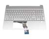 L68125-041 teclado incl. topcase original HP DE (alemán) plateado/plateado con retroiluminacion