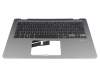 NSK-WJ4BQ teclado incl. topcase original Asus DE (alemán) negro/plateado con retroiluminacion