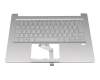 PK132WG1C13 teclado incl. topcase original Acer DE (alemán) plateado/plateado con retroiluminacion