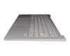 SN20T82282 teclado incl. topcase original Lenovo DE (alemán) plateado/plateado con retroiluminacion