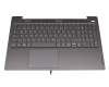 SN20W65033 teclado incl. topcase original Lenovo DE (alemán) gris/canaso con retroiluminacion