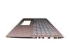 SN6580BLSG-99820-2DA teclado incl. topcase original LiteOn DE (alemán) plateado/rosa con retroiluminacion