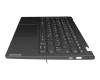 Teclado incl. topcase DE (alemán) gris/canaso con retroiluminacion original para Lenovo Yoga C640-13IML (81UE)