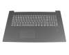 Teclado incl. topcase DE (alemán) gris/canaso para escáner de huellas dactilares original para Lenovo IdeaPad 330-17IKB (81DM)