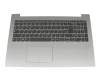 Teclado incl. topcase DE (alemán) gris/plateado (Fingerprint) original para Lenovo IdeaPad 320-15IKB (80XL/80YE)