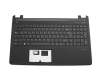 Teclado incl. topcase DE (alemán) negro/negro incluyendo flechas rojas WASD original para Medion Erazer P6661 (D15SHN)